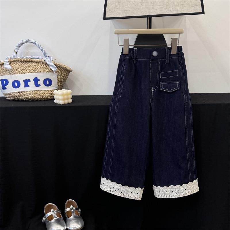 【花边牛仔】童装女童直筒裤24新款秋款洋气儿童牛仔裤中大童裤子,童装/婴儿装/亲子装,儿童牛仔裤,淘宝优惠券,粉丝福利购,淘宝优惠卷