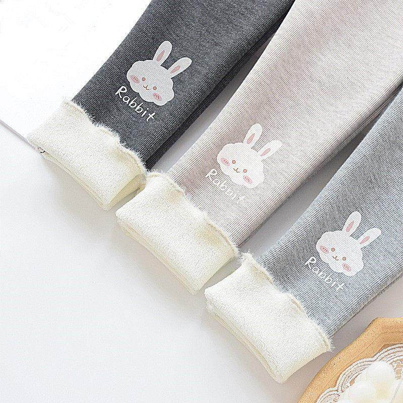 女童加绒打底裤秋冬外穿儿童薄绒休闲长裤子冬季洋气女宝一体加厚