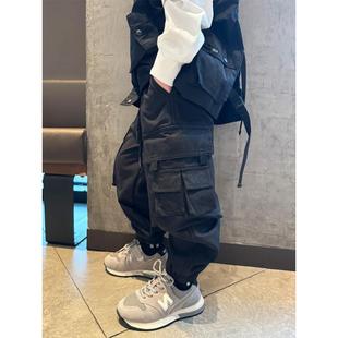 男童黑色潮流休闲工装裤子小中大2025春秋宝宝跳街舞日系儿童长裤
