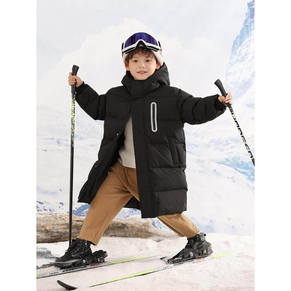 新款儿童羽绒服中长款男童女童小童中大童洋气过膝加厚冬装外套潮