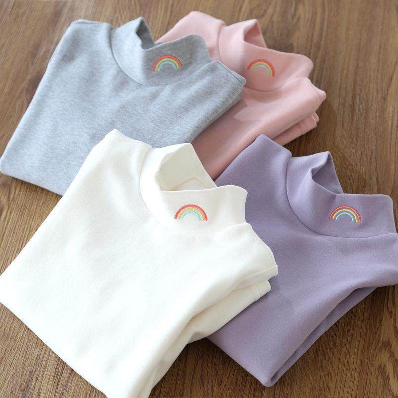 女童打底衫纯棉半高领白色上衣洋气秋冬装儿童宝宝长袖内搭T恤衫,童装/婴儿装/亲子装,保暖上装,淘宝优惠券,粉丝福利购,淘宝优惠卷