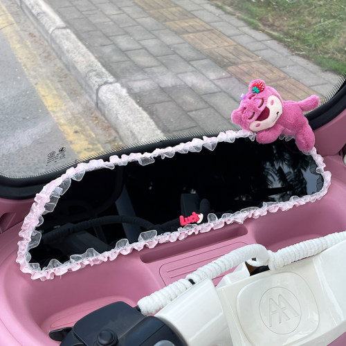 卡通公仔电动三轮车仪表盘保护套花边电瓶车显示屏装饰配件可爱女