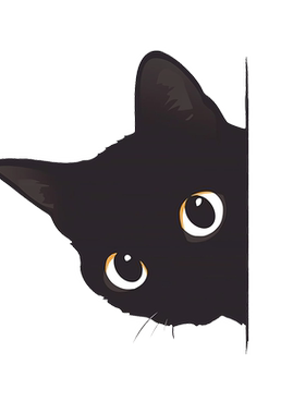 黑色猫咪卡通贴画布置家居马桶盖