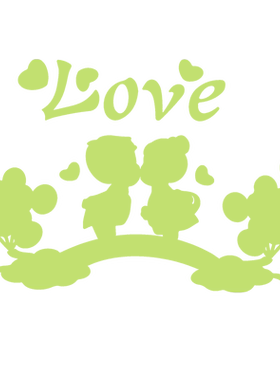 LOVE爱心情侣夜光贴纸卧室床头墙面卡通动漫荧光墙贴简约创意贴画