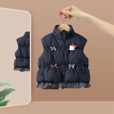 女童马甲冬季2025新款洋气儿童夹棉背心外穿宝宝保暖棉服夹棉冬装