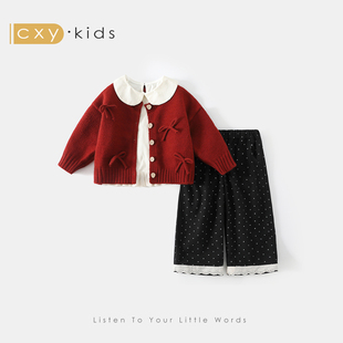 女童套装毛衣2026新款春季春装上衣儿童宝宝洋气时髦韩系开衫外套