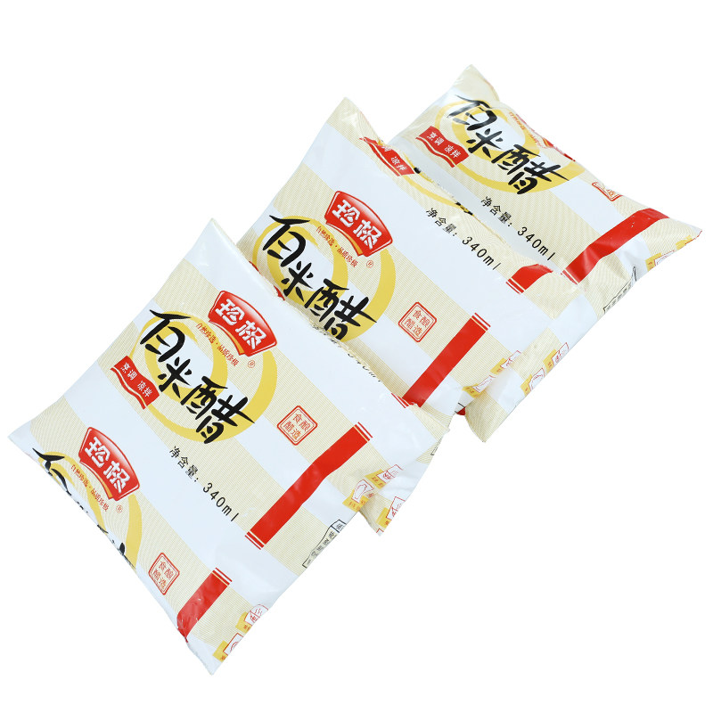 统万珍极白米醋340ml*10袋装 烹调凉拌 腌制饮用 酿造大米醋