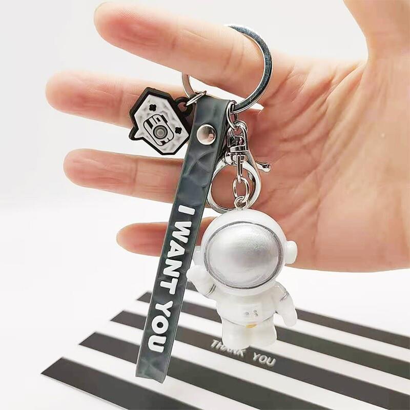 驱派宇航员钥匙扣汽车用品钥匙链太空人卡通钥匙挂件环钥匙圈环宇