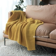 Bắc Âu INS dệt kim chăn len mùa hè ngủ đơn giải trí chăn sofa điều hòa chăn len chăn nghệ - Ném / Chăn