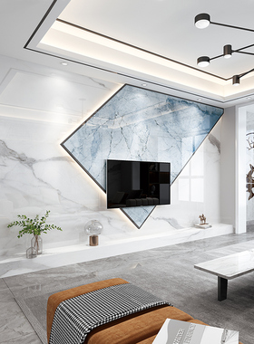 定制壁画蓝色渐变网红墙纸简约现代北欧墙布客厅电视背景墙壁纸