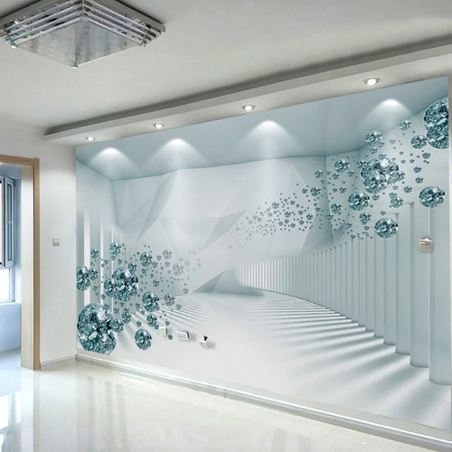 电视空间钻石3d立体背景墙壁纸