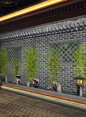 3d延伸空间墙纸绿色藤蔓植物墙布建筑餐厅酒店网红背景墙壁纸壁画