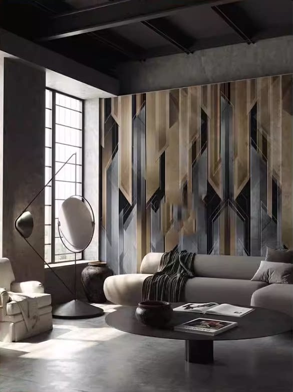 现代简约抽象墙纸沙发背景墙壁纸个性轻奢壁纸客厅电视墙定制壁布