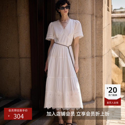 蕾丝拼接V领 修饰颈部线条