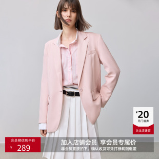 果茶西LILY春宽肩直身休闲通勤易打理西装 外套女精致高级感