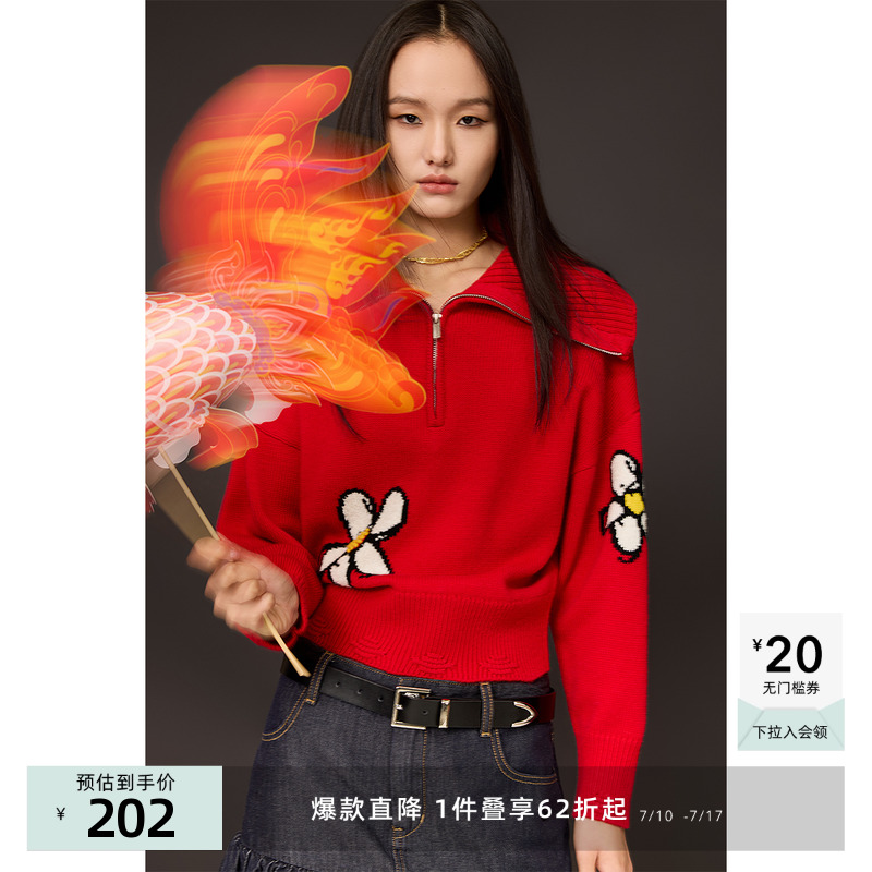 拉链大翻领