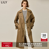 双翻领油蜡感微光高级感风衣外套女款 LILY秋新款 商场同款