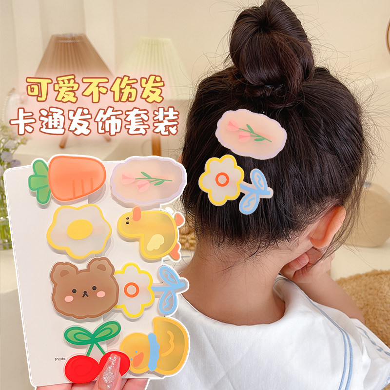 儿童可爱卡通亚克力少女心侧边发夹头饰女孩夏季甜美发饰女童发卡
