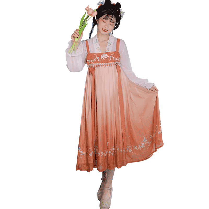洛輕雅原創(chuàng)漢服女【菀青】中國風(fēng)漢元素齊腰齊胸襦裙春夏新款日常