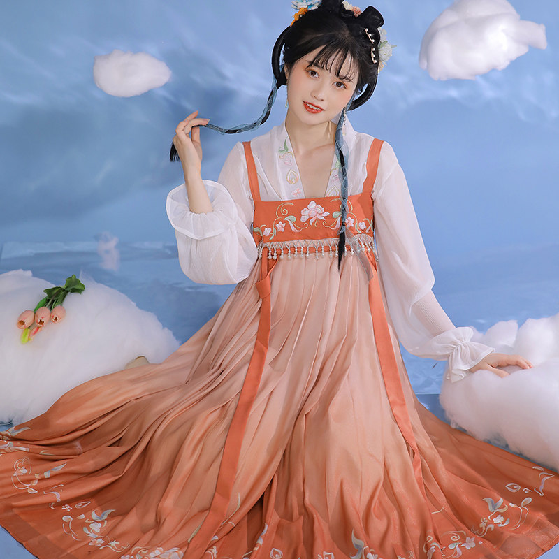 洛轻雅齐腰齐胸襦裙春夏新款汉服