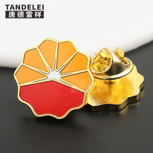 金属磨砂logo铜质多边形制作胸针