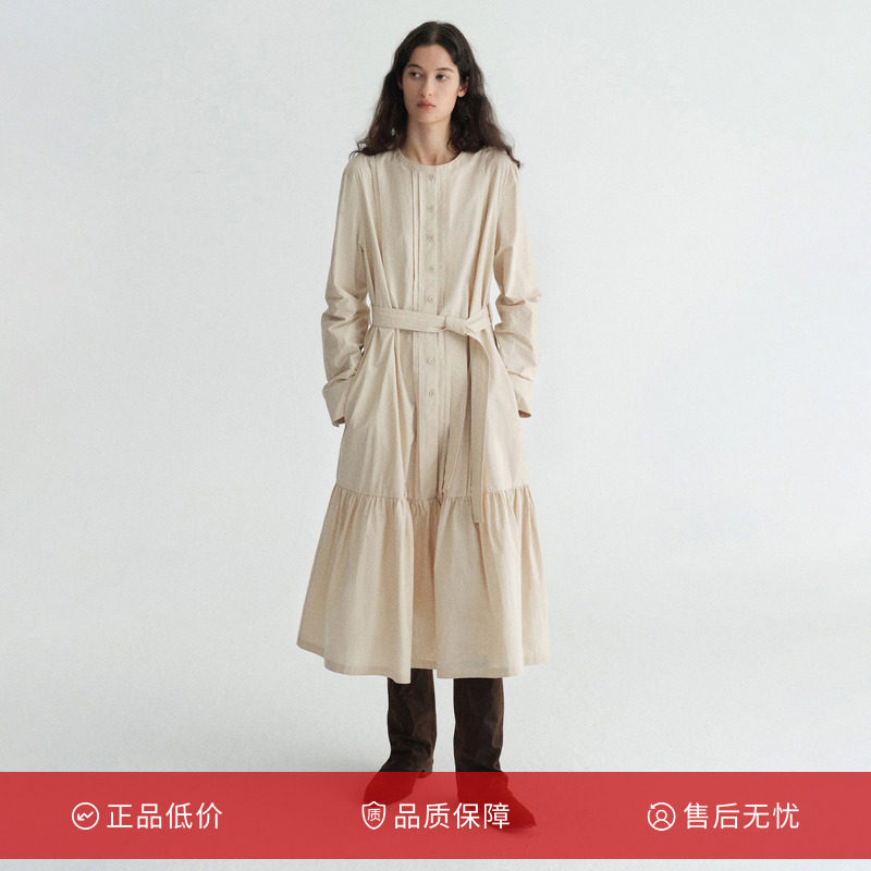 RUISHI芮时“旷野风眠”100棉收腰显瘦A字衬衫式连衣裙女2026秋季图片