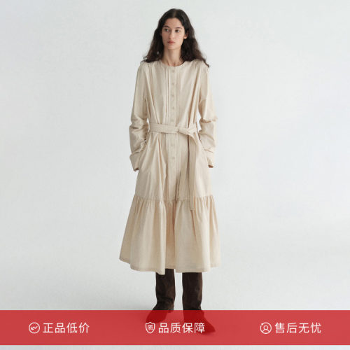 RUISHI芮时“旷野风眠”100棉收腰显瘦A字衬衫式连衣裙女2026秋季