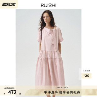 100新疆长绒棉慵懒荡领短袖 连衣裙长女夏 夏日序章 RUISHI芮时