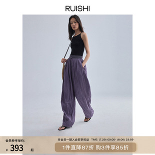 夏 休闲裤 RUISHI芮时 立体裁剪修饰腿型宽松休闲空气感山本裤