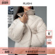 RUISHI芮时 重磅曲线偏门襟设计90白鹅绒面包服外套短款 羽绒服女