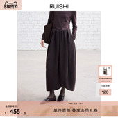优雅浪漫松紧腰绵羊毛半身裙花苞裙女冬季 RUISHI芮时 郁金香