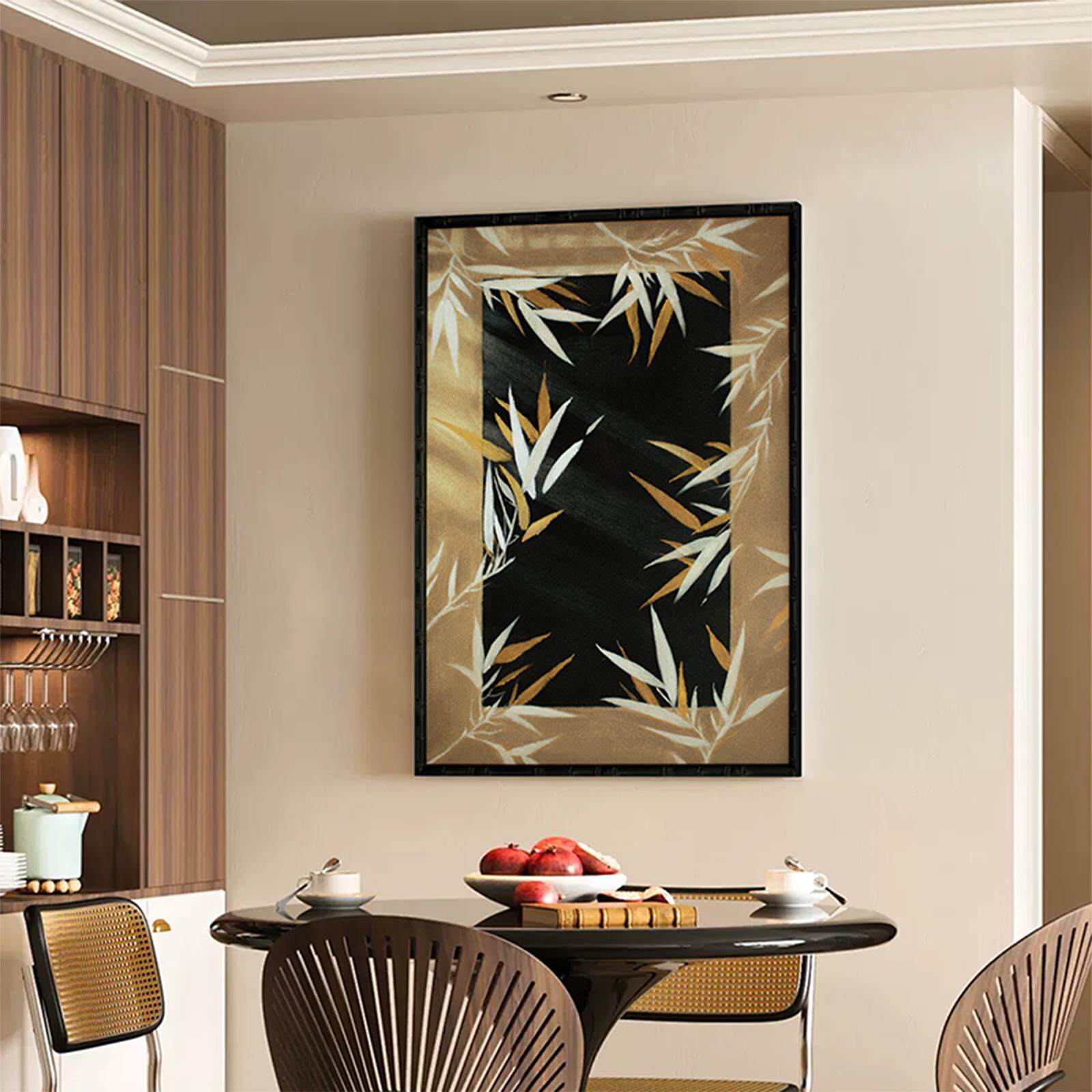 《金叶墨竹》中式中古风客厅墨竹装饰画玄关古典艺术挂画茶室壁画