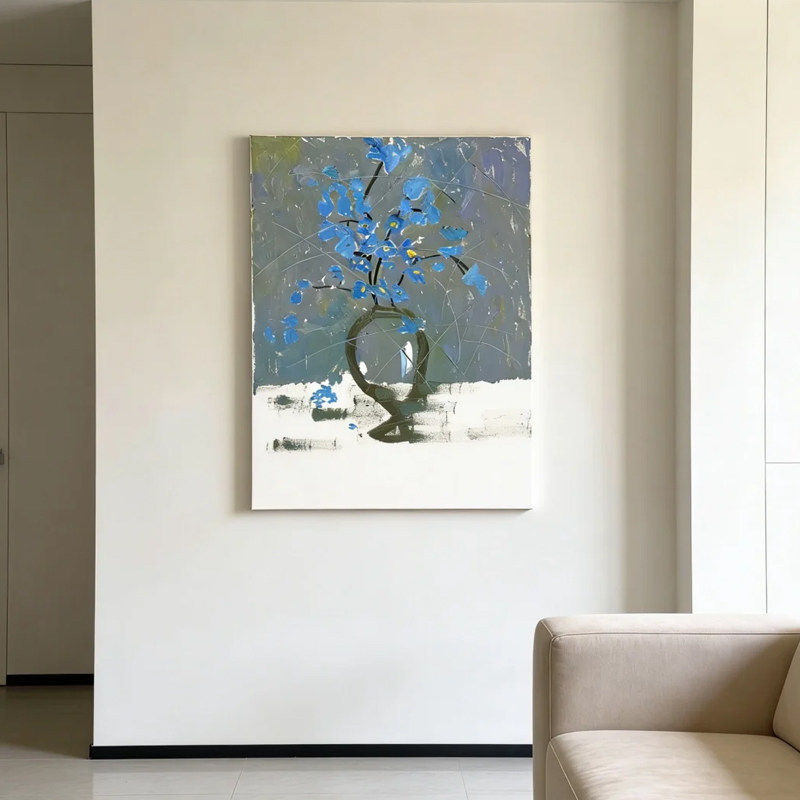 《绿瓶子》现代简约入餐厅装饰画植物花卉客厅壁画艺术感卧室挂画