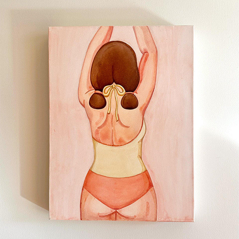 《拥抱你的身体》系客厅装饰画奶油风卧室床头挂画肌理感壁画