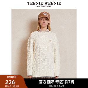 TeenieWeenie小熊圆领套头针织衫外穿宽松韩版上衣女秋冬新款