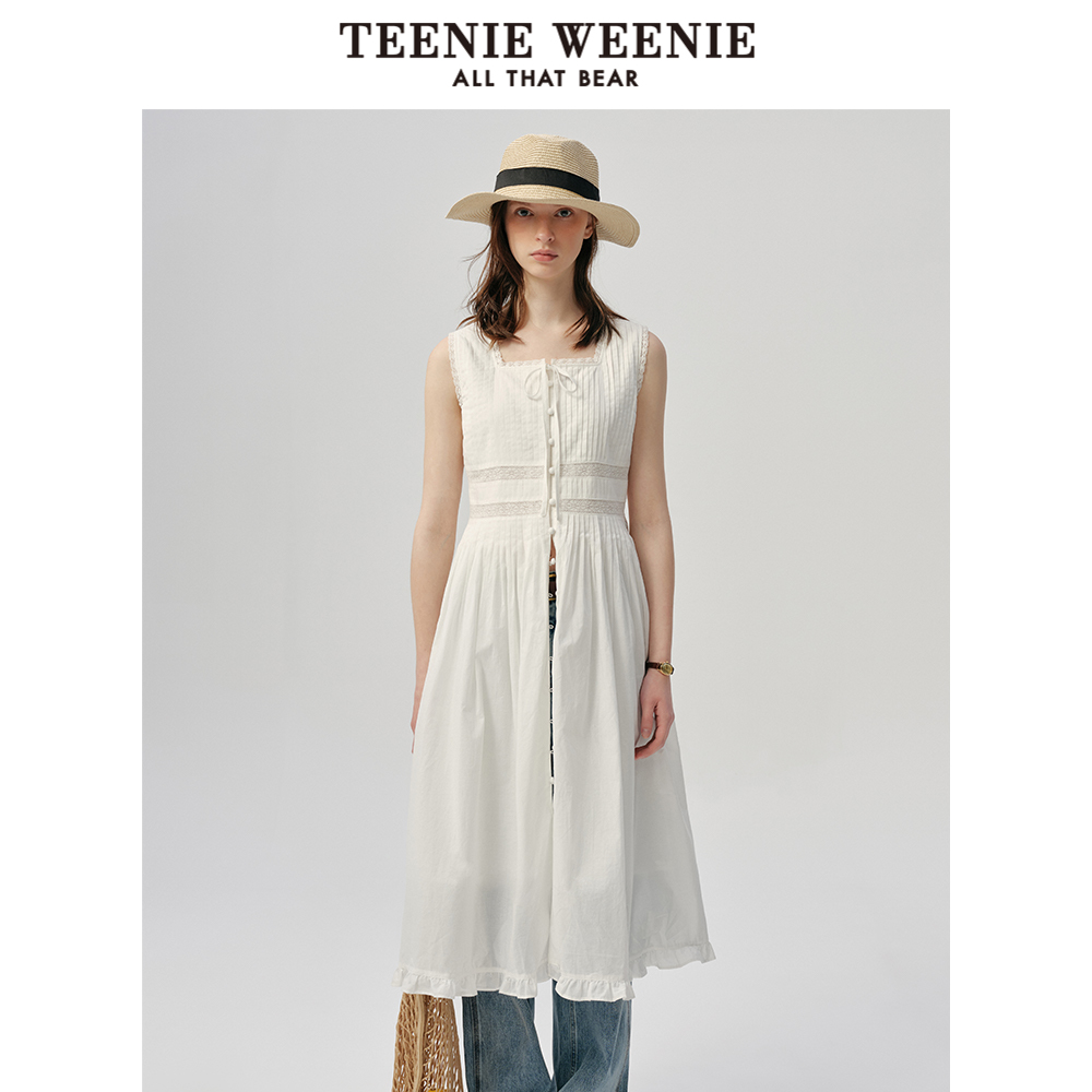 TeenieWeenie小熊奥莱女装连衣裙2025年春夏款复古法式少女无袖裙