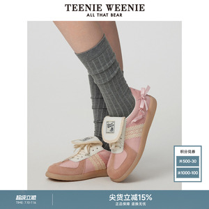 TeenieWeenie小熊休闲鞋春夏粉色优雅甜美芭蕾风德训鞋运动风女鞋