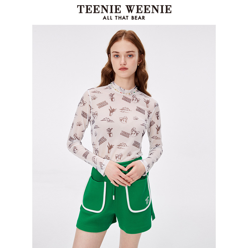 TeenieWeenie小熊奥莱女装可爱打底皮肤衣印花长袖T恤轻