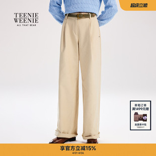 TeenieWeenie小熊女装 26年春新款 松弛感通勤日常直筒长裤 休闲裤