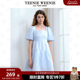 TeenieWeenie小熊奥莱连衣裙女甜美公主风夏可爱方领裙子女