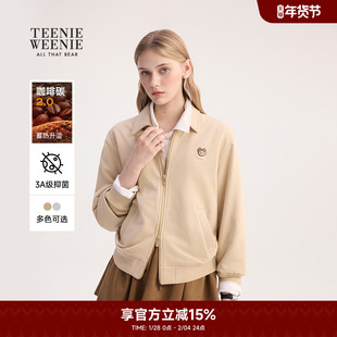 TeenieWeenie小熊奥莱卫衣2025秋季新款清爽舒适休闲运动翻领外套