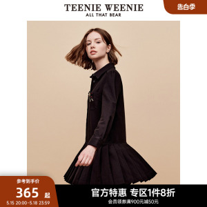 TeenieWeenie小熊奥莱连衣裙职场OL风百褶裙女秋冬小香风