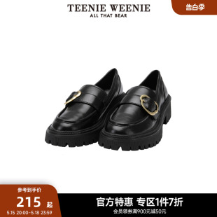 夏 JK小皮鞋 女厚底单鞋 TeenieWeenie小熊奥莱复古英伦风乐福鞋