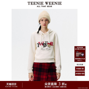 TeenieWeenie小熊奥莱女装连帽卫衣冬款简约休闲抓绒舒适套头上衣