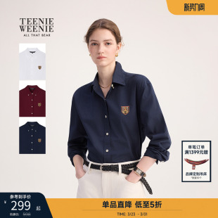 衬衣 气质通勤简约刺绣logo长袖 TeenieWeenie小熊衬衫 秋季