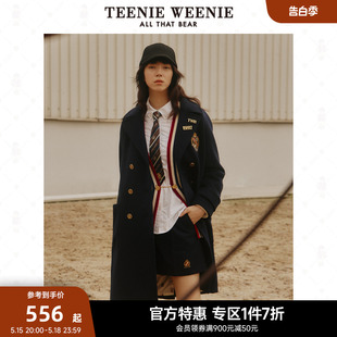 女毛呢外套 TeenieWeenie小熊奥莱简约毛呢大衣女秋冬新款