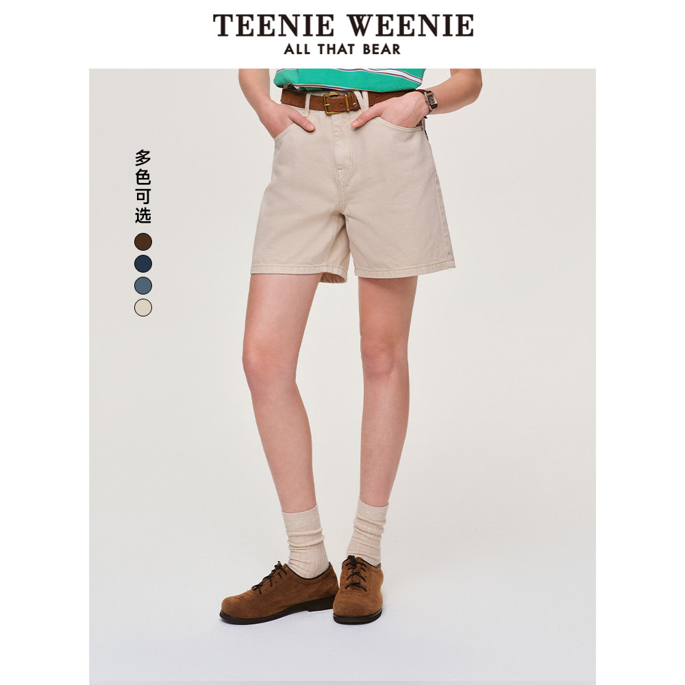 TeenieWeenie小熊牛仔短裤夏季时尚风复古休闲水洗棉质三分裤子