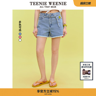 多巴胺裤 子 夏季 牛仔短裤 smiley联名系列 TeenieWeenie小熊女装