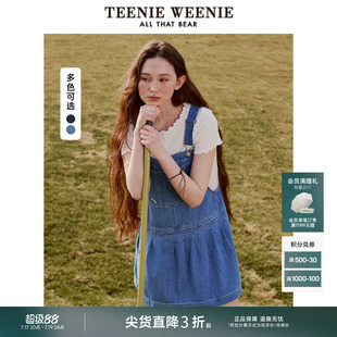 TeenieWeenie小熊女装可爱少女连衣裙夏季丹宁牛仔背带裙子短裙