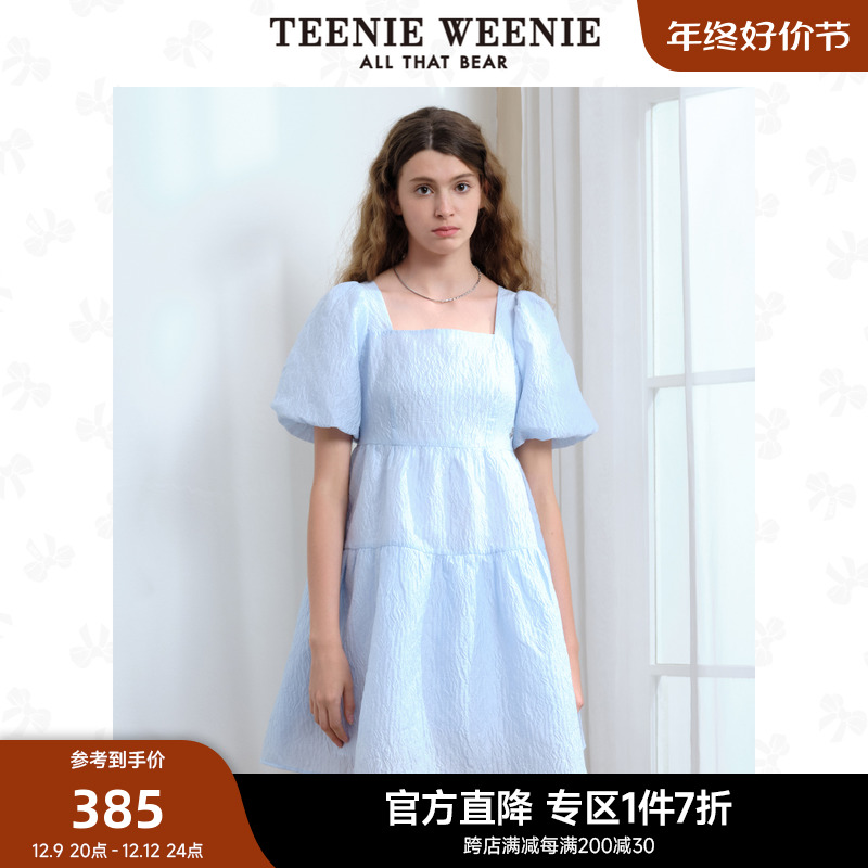 TeenieWeenie小熊连衣裙女甜美公主风夏新款可爱方领裙子女